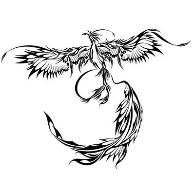 Flying tribal phoenix design Water Transfer Temporary Tattoo(fake Tattoo) Stickers NO.10726